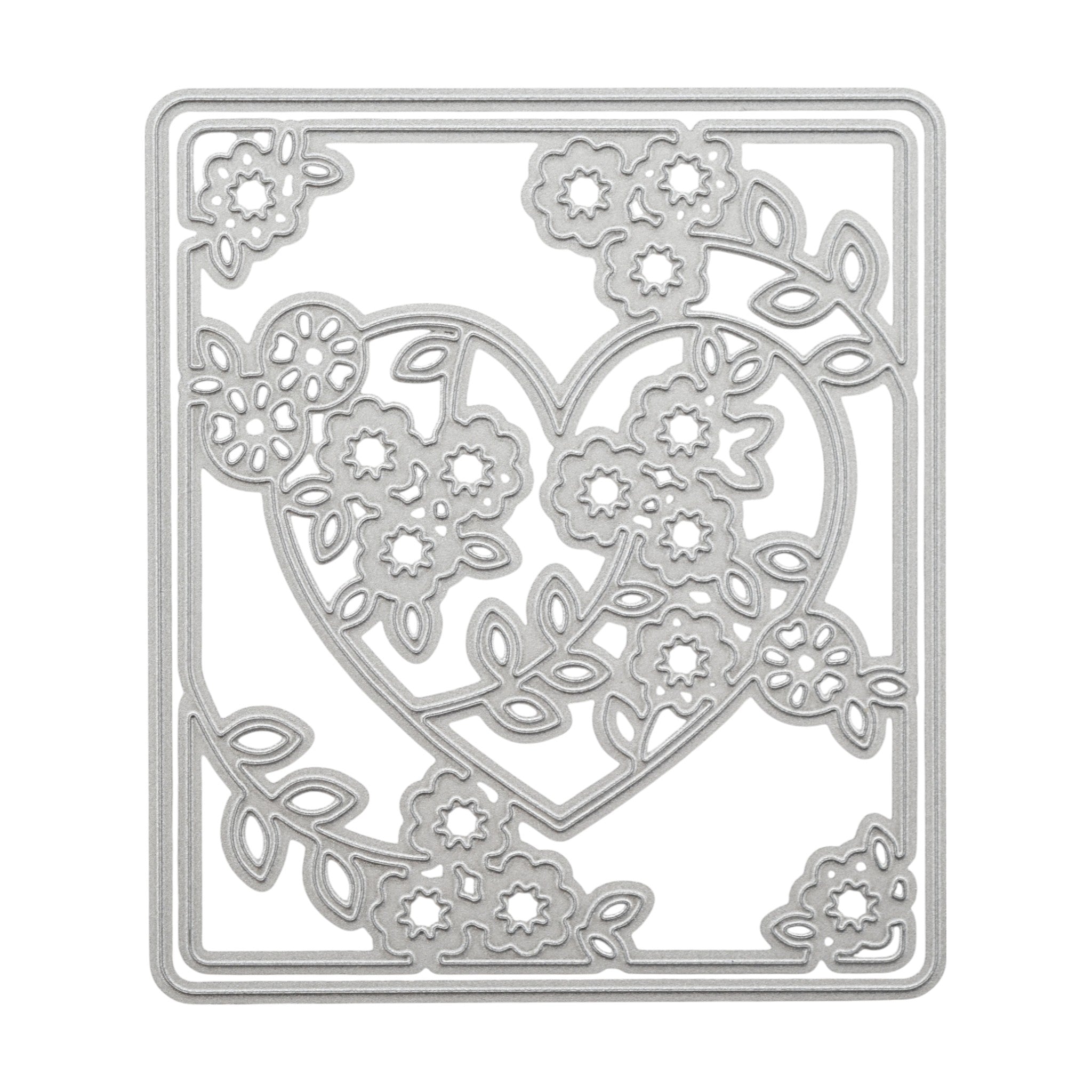 Floral Heart Panel - Steel Cutting Die